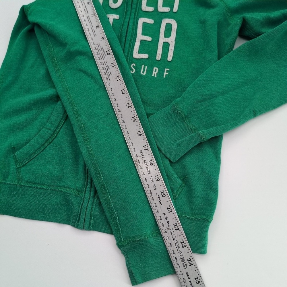 Vintage Y2K Hollister Surf Full‎ Zip Hoodie Green Spellout Embroidery Womens S - Picture 4 of 8